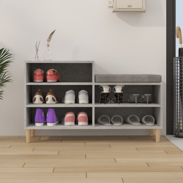 vidaXL Παπουτσοθήκη Γκρι Σκυροδέματος 102x36x60cm Επεξεργασμένο Ξύλο