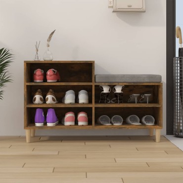 vidaXL Παπουτσοθήκη Καπνιστή Δρυς 102x36x60cm από Επεξεργασμένο Ξύλο