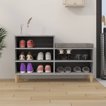 vidaXL Παπουτσοθήκη Γκρι Sonoma 102x36x60cm από Επεξεργασμένο Ξύλο