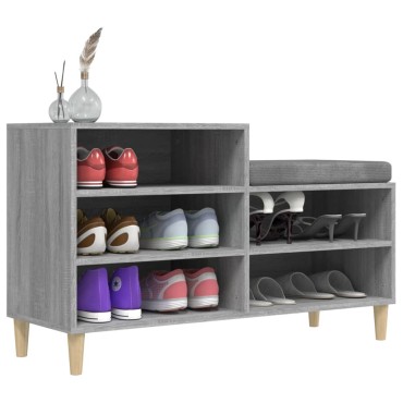 vidaXL Παπουτσοθήκη Γκρι Sonoma 102x36x60cm από Επεξεργασμένο Ξύλο
