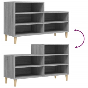 vidaXL Παπουτσοθήκη Γκρι Sonoma 102x36x60cm από Επεξεργασμένο Ξύλο
