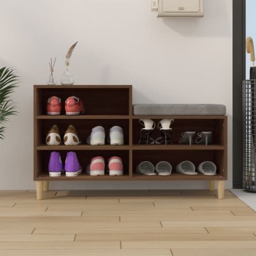 vidaXL Παπουτσοθήκη Καφέ Δρυς 102x36x60cm από Επεξεργασμένο Ξύλο