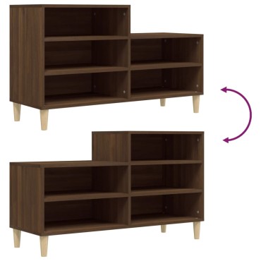 vidaXL Παπουτσοθήκη Καφέ Δρυς 102x36x60cm από Επεξεργασμένο Ξύλο