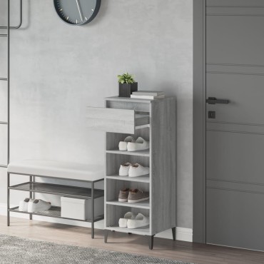 vidaXL Παπουτσοθήκη Γκρι Sonoma 40x36x105cm από Επεξεργασμένο Ξύλο