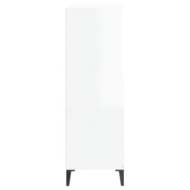 vidaXL Ντουλάπι Γυαλ. Λευκό 60x36x110cm από Επεξεργασμένο Ξύλο 1 τεμ.