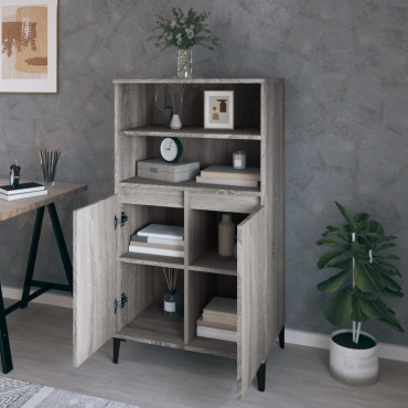 vidaXL Ντουλάπι Γκρι Sonoma 60x36x110cm από Επεξεργασμένο Ξύλο 1 τεμ.