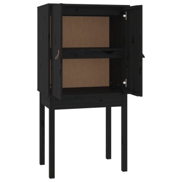 vidaXL Ντουλάπι Ψηλό Μαύρο 60x40x120cm από Μασίφ Ξύλο Πεύκου 1 τεμ.