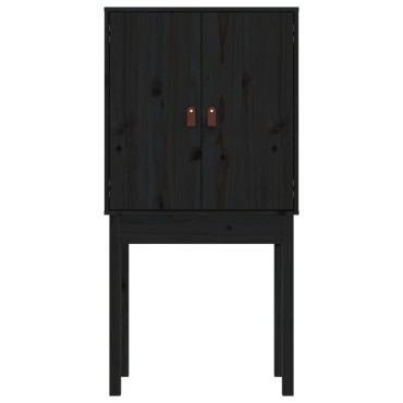 vidaXL Ντουλάπι Ψηλό Μαύρο 60x40x120cm από Μασίφ Ξύλο Πεύκου 1 τεμ.