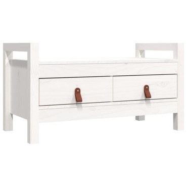 vidaXL Παγκάκι Χολ Λευκό 80x40x43cm από Μασίφ Ξύλο Πεύκου 1 τεμ.