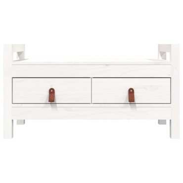 vidaXL Παγκάκι Χολ Λευκό 80x40x43cm από Μασίφ Ξύλο Πεύκου 1 τεμ.