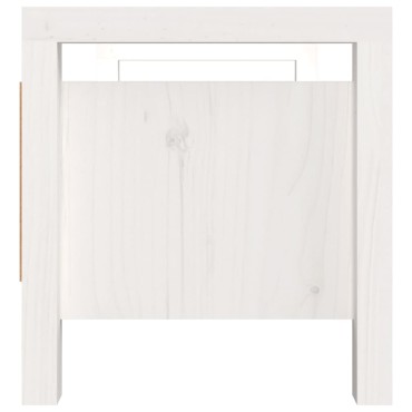 vidaXL Παγκάκι Χολ Λευκό 80x40x43cm από Μασίφ Ξύλο Πεύκου 1 τεμ.
