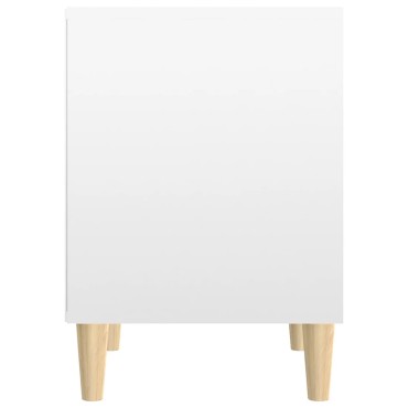 vidaXL Κομοδίνα 2 τεμ. Γυαλιστερό Λευκό 40x35x50cm
