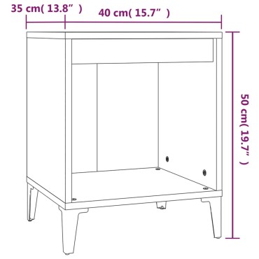 vidaXL Κομοδίνα 2 τεμ. Γκρι Σκυροδέματος 40x35x50cm