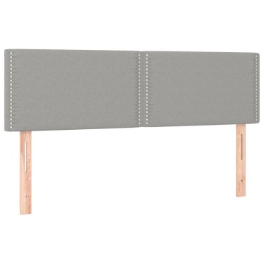 vidaXL Κεφαλάρι Κρεβατιού LED Ανοιχτό Γκρι 144x5x78/88cm Υφασμάτινο 1 τεμ.