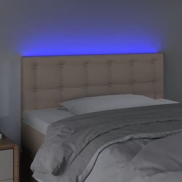 vidaXL Κεφαλάρι Κρεβατιού LED Καπουτσίνο 80x5x78/88cm Συνθετ. Δέρμα 1 τεμ.