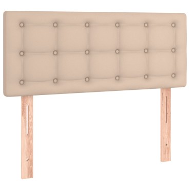 vidaXL Κεφαλάρι Κρεβατιού LED Καπουτσίνο 80x5x78/88cm Συνθετ. Δέρμα 1 τεμ.