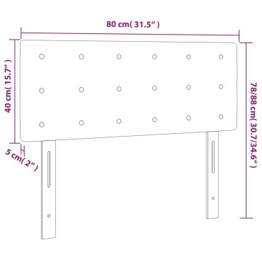 vidaXL Κεφαλάρι Κρεβατιού LED Καπουτσίνο 80x5x78/88cm Συνθετ. Δέρμα 1 τεμ.