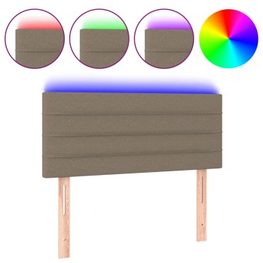 vidaXL Κεφαλάρι Κρεβατιού LED Taupe 80x5x78/88cm Υφασμάτινο 1 τεμ.
