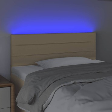 vidaXL Κεφαλάρι Κρεβατιού LED Κρεμ 80x5x78/88cm Υφασμάτινο 1 τεμ.