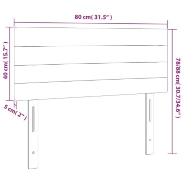 vidaXL Κεφαλάρι Κρεβατιού LED Κρεμ 80x5x78/88cm Υφασμάτινο 1 τεμ.