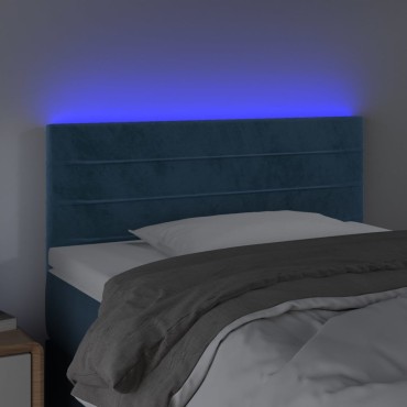 vidaXL Κεφαλάρι Κρεβατιού LED Σκούρο Μπλε 80x5x78/88cm Βελούδινο 1 τεμ.
