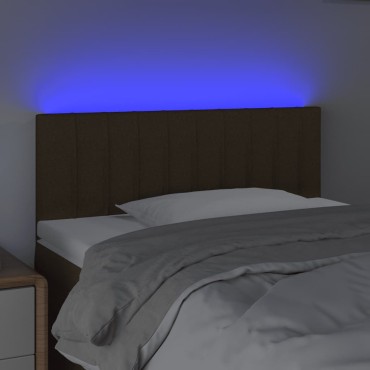 vidaXL Κεφαλάρι Κρεβατιού LED Σκούρο Καφέ 80x5x78/88cm Υφασμάτινο 1 τεμ.