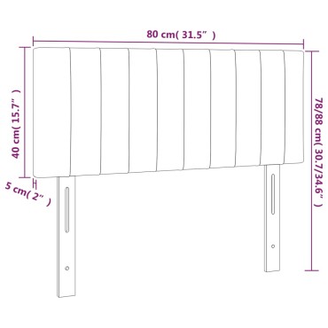 vidaXL Κεφαλάρι Κρεβατιού LED Σκούρο Καφέ 80x5x78/88cm Υφασμάτινο 1 τεμ.