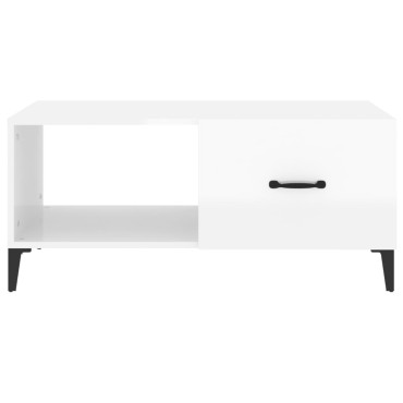 vidaXL Τραπεζάκι Σαλονιού Γυαλ. Λευκό 90x50x40cm Επεξεργ. Ξύλο 1 τεμ.