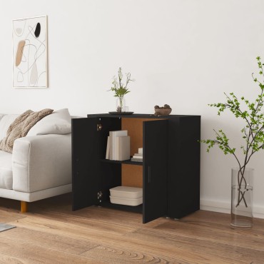 vidaXL Συρταριέρα Μαύρη 80x33x70cm από Επεξεργασμένο Ξύλο 1 τεμ.