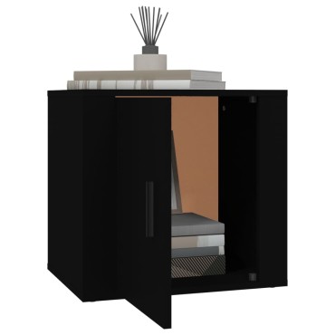 vidaXL Κομοδίνο Μαύρο 50x39x47cm 1 τεμ.