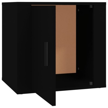 vidaXL Κομοδίνο Μαύρο 50x39x47cm 1 τεμ.