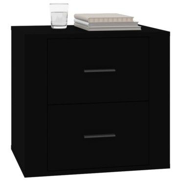 vidaXL Κομοδίνο Μαύρο 50x39x47cm 1 τεμ.