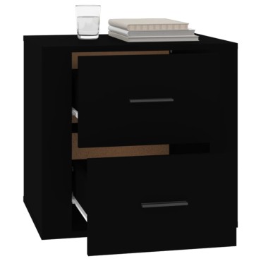 vidaXL Κομοδίνο Μαύρο 50x39x47cm 1 τεμ.