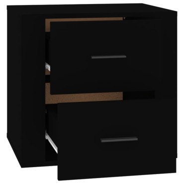 vidaXL Κομοδίνο Μαύρο 50x39x47cm 1 τεμ.