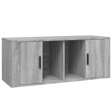 vidaXL Έπιπλο Τηλεόρασης Γκρι Sonoma 100x35x40cm από Επεξεργ. Ξύλο