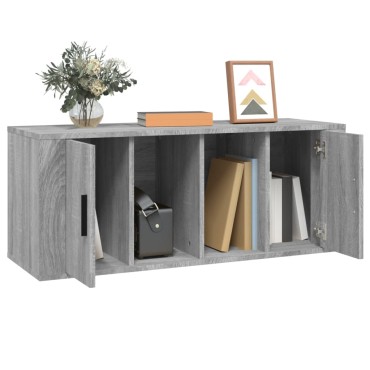 vidaXL Έπιπλο Τηλεόρασης Γκρι Sonoma 100x35x40cm από Επεξεργ. Ξύλο