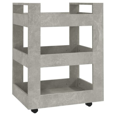 vidaXL Τρόλεϊ Κουζίνας Γκρι Σκυρ. 60x45x80cm από Επεξεργασμένο Ξύλο 1 τεμ.