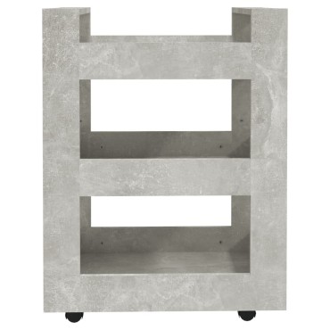 vidaXL Τρόλεϊ Κουζίνας Γκρι Σκυρ. 60x45x80cm από Επεξεργασμένο Ξύλο 1 τεμ.