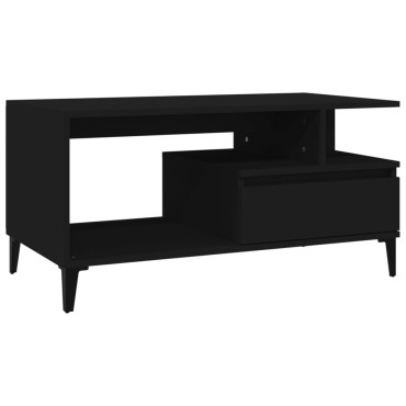 vidaXL Τραπεζάκι Σαλονιού Μαύρο 90x49x45cm Επεξεργασμένο Ξύλο 1 τεμ.