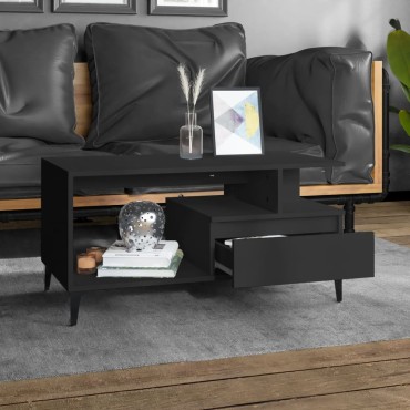 vidaXL Τραπεζάκι Σαλονιού Μαύρο 90x49x45cm Επεξεργασμένο Ξύλο 1 τεμ.