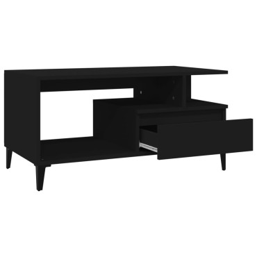 vidaXL Τραπεζάκι Σαλονιού Μαύρο 90x49x45cm Επεξεργασμένο Ξύλο 1 τεμ.