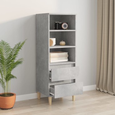 vidaXL Ντουλάπι Γκρι Σκυρ. 40x36x110cm από Επεξεργασμένο Ξύλο 1 τεμ.