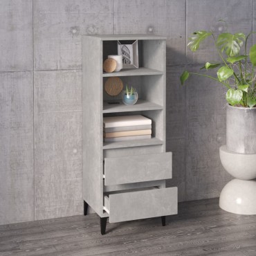 vidaXL Ντουλάπι Γκρι Σκυρ. 40x36x110cm από Επεξεργασμένο Ξύλο 1 τεμ.