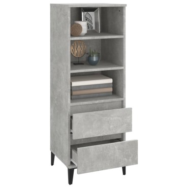 vidaXL Ντουλάπι Γκρι Σκυρ. 40x36x110cm από Επεξεργασμένο Ξύλο 1 τεμ.
