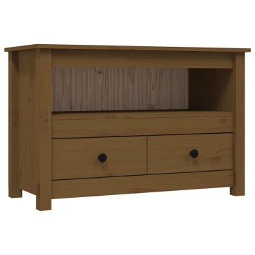 vidaXL Έπιπλο Τηλεόρασης Μελί Καφέ 79x35x52cm από Μασίφ Ξύλο Πεύκου