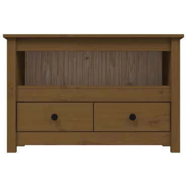 vidaXL Έπιπλο Τηλεόρασης Μελί Καφέ 79x35x52cm από Μασίφ Ξύλο Πεύκου
