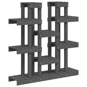 vidaXL Βάση Γλάστρας Γκρι 104,5 x 25 x 109,5 εκ. από Μασίφ Ξύλο Πεύκου