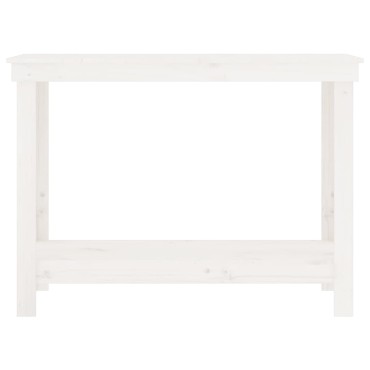 vidaXL Πάγκος Εργασίας Λευκός 110x50x80 εκ. από Μασίφ Ξύλο Πεύκου