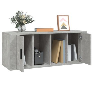 vidaXL Έπιπλο Τηλεόρασης Γκρι Σκυρ. 100x35x40cm Επεξ. Ξύλο