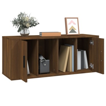 vidaXL Έπιπλο Τηλεόρασης Καφέ Δρυς 100x35x40cm Επεξεργασμένο Ξύλο